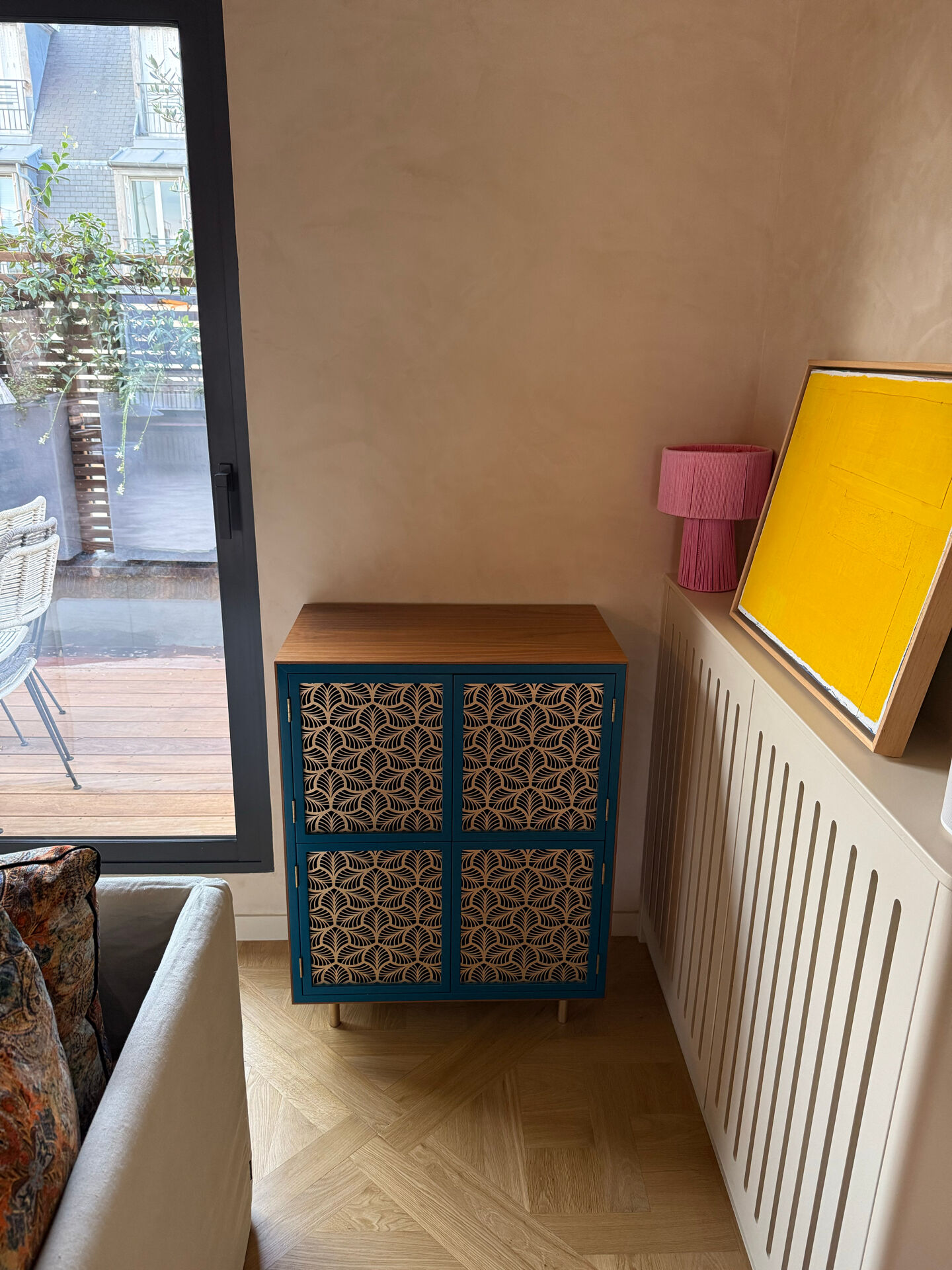 Walnut furniture and gold leaf