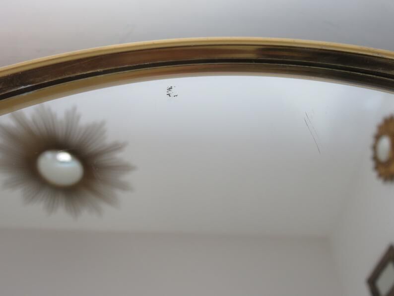 Golden 50-60's aluminium round mirror tray