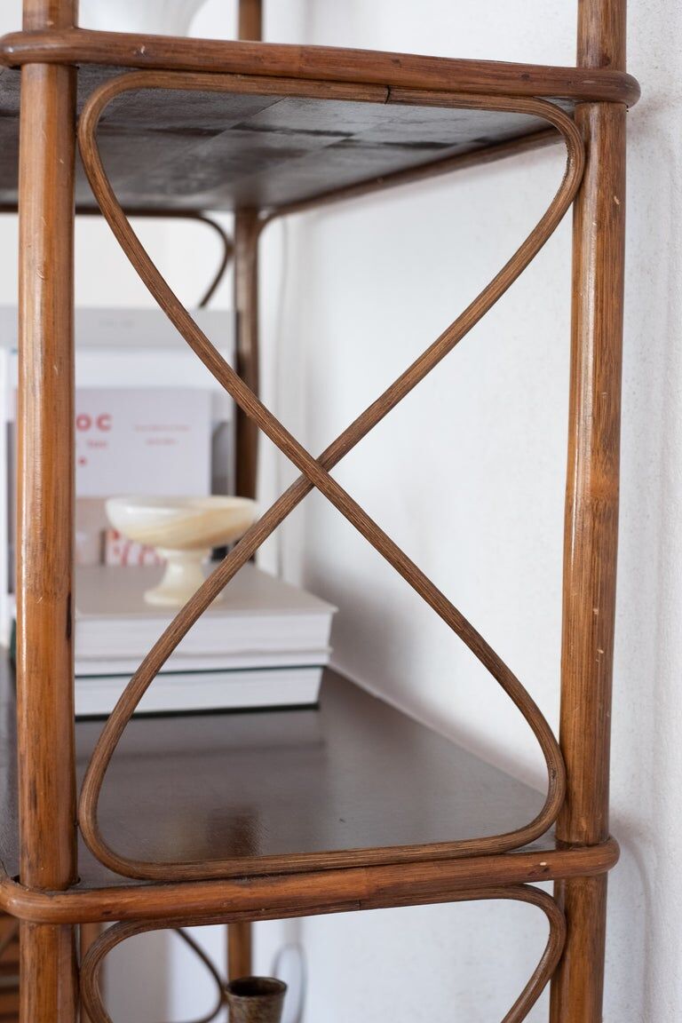 Rattan shelf