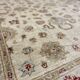 Cream Wool Area Rug, Handwoven Floral Carpet, Traditional Decor 190x128cm