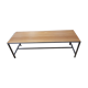 Banc design acier brossé et bois vintage 60-70