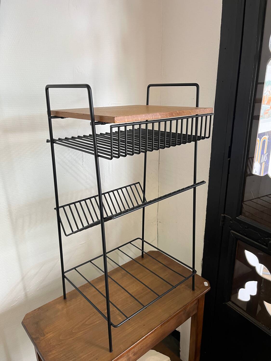 1960s side table with magazine holder