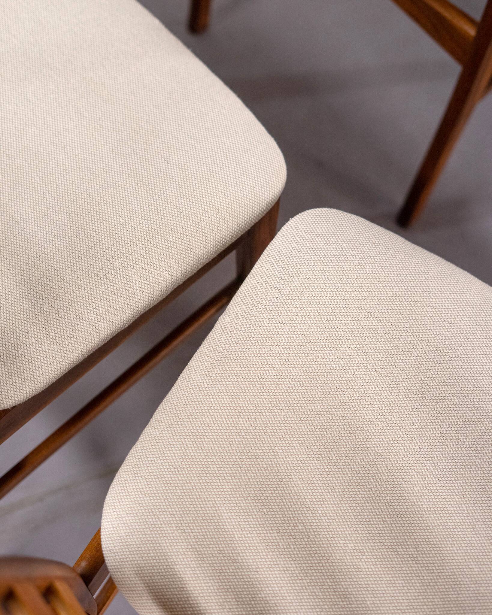 Set of 2 Danish Dining Chairs made of Teak and Beige Upholstery, circa 1960