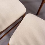 Set of 2 Danish Dining Chairs made of Teak and Beige Upholstery, circa 1960
