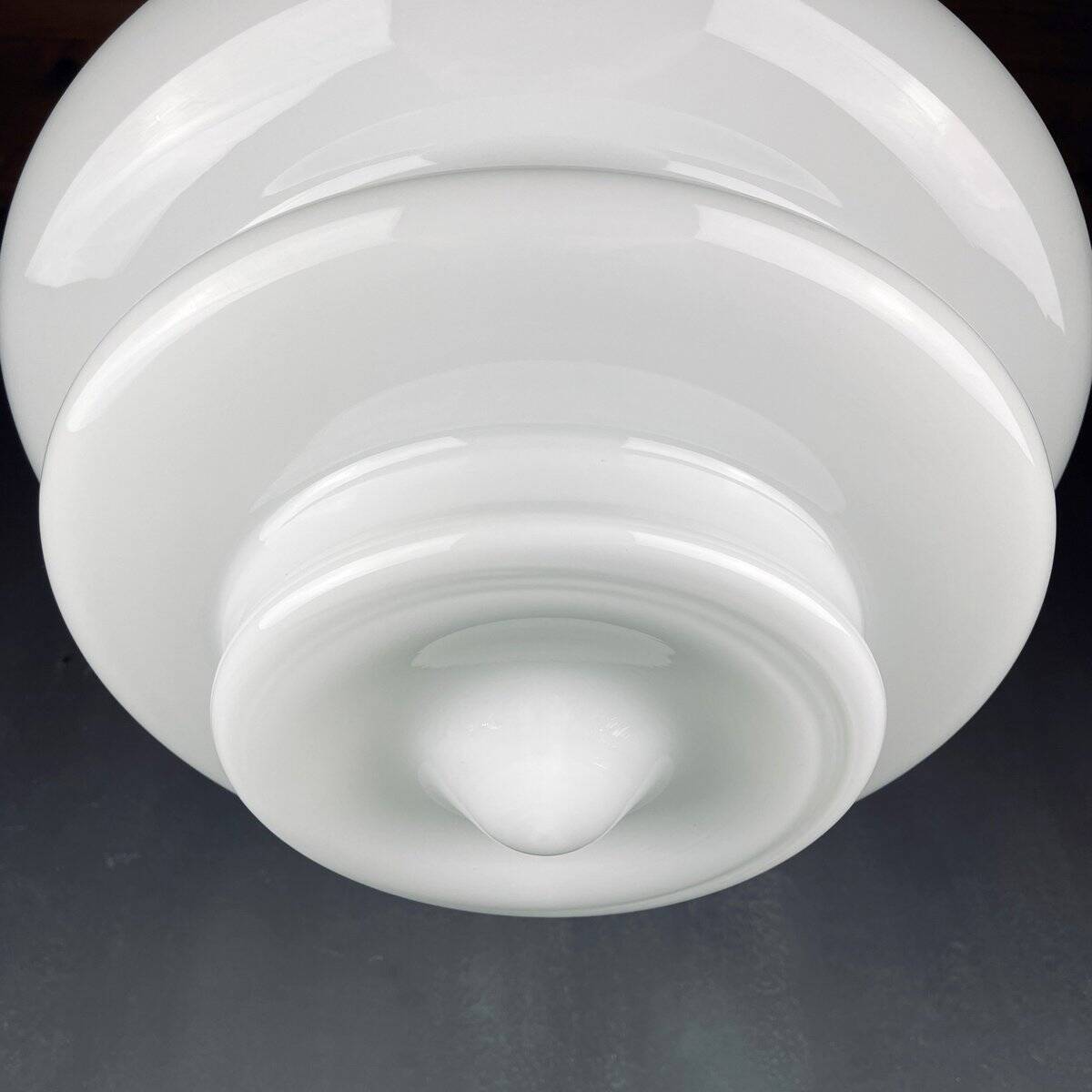 Large opaline glass pendant lamp, mid-century, Italy, 1960s.