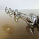 Chrome metal wall coat rack with 4 hooks, 57cm, 1970, vintage