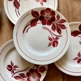 Set of 8 vintage dessert plates Flora
