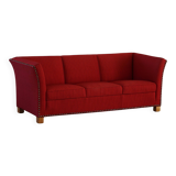Art Deco three-seater canapé by a Danish cabinetmaker, Flemming Lassen style, 1940s.