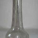 Vase soliflore en verre bullé signé Biot  1960- 1970