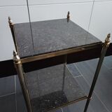 Black marble and brass stool