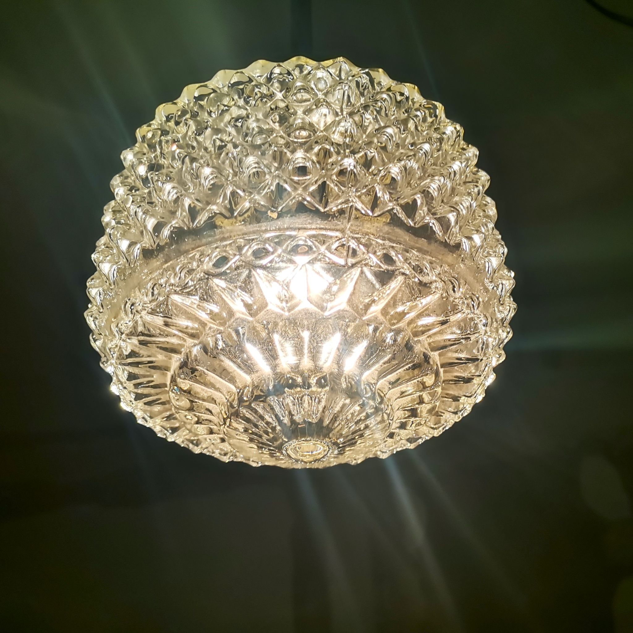 Suspension en verre du milieu du siècle années 1960
