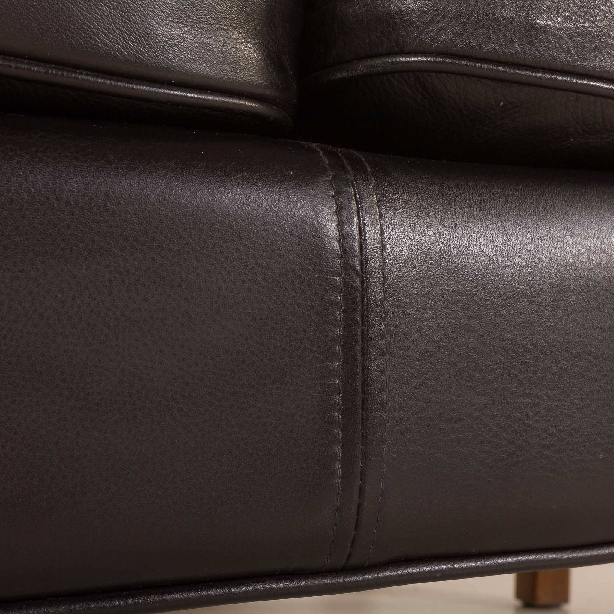 Danish black aniline leather sofa by Hurup, 1980s