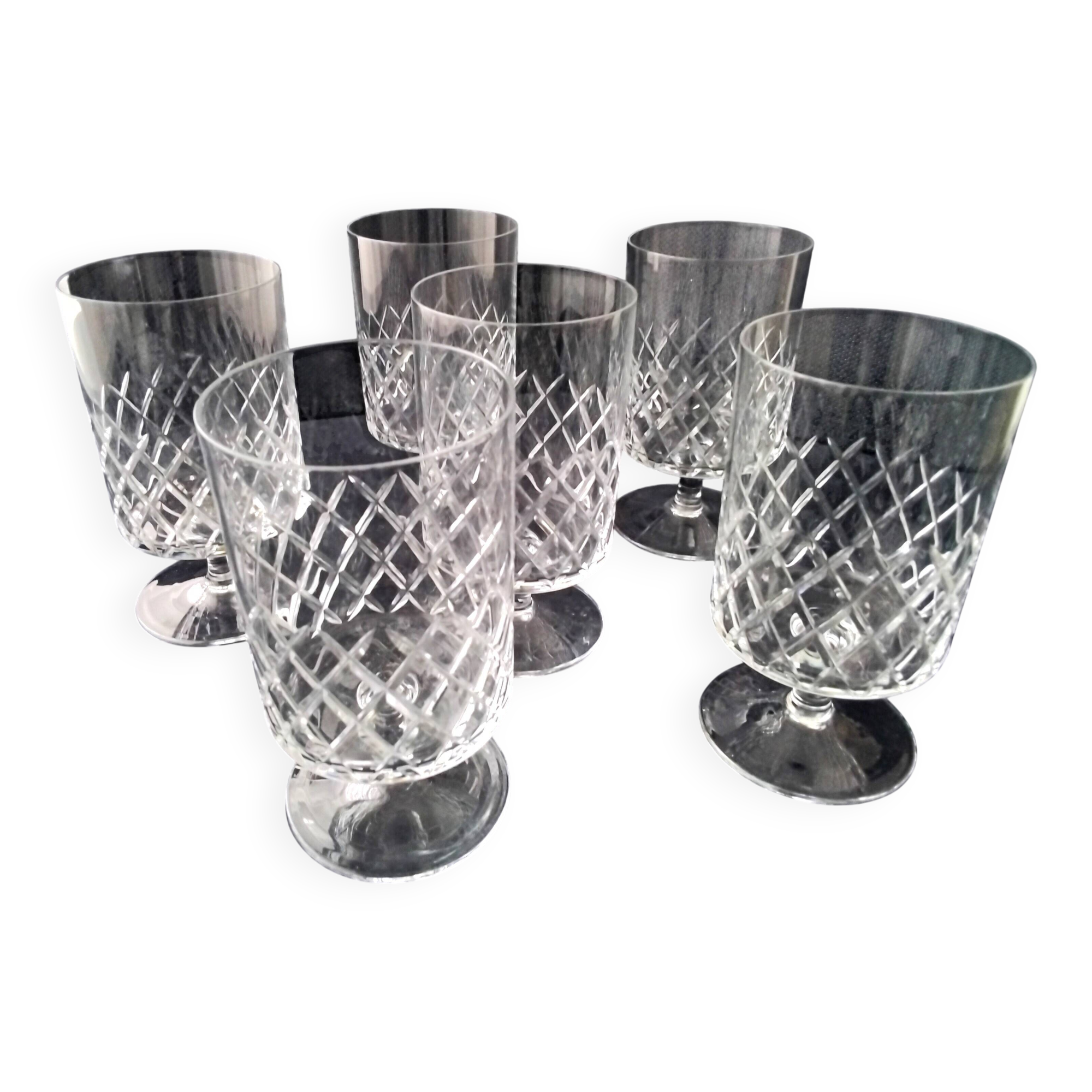 6 Water glasses or large wine glasses Crystalline Lattice decor