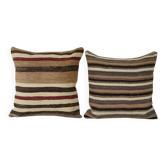 Set of 2 vintage kilim cushion covers 61x61 cm