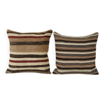 Set of 2 vintage kilim cushion covers 61x61 cm