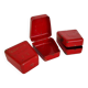 Set of three red painted metal railway boxes with SNCF logo