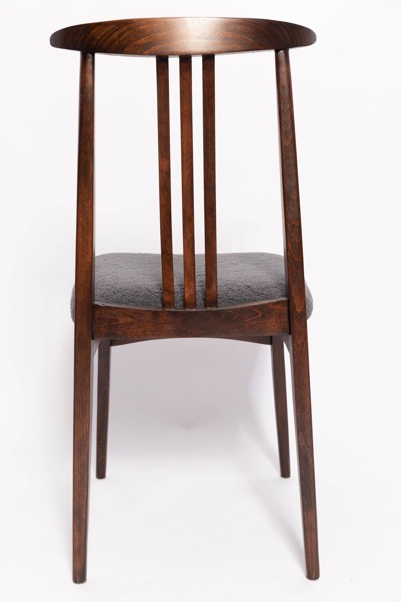 Mid-century grey graphite boucle beech chair by M. Zielinski, Europe, 1960.