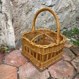 Vintage rattan bottle holder