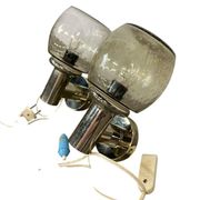 Set of 2 vintage chrome wall sconces
