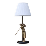 Brass golfer lamp