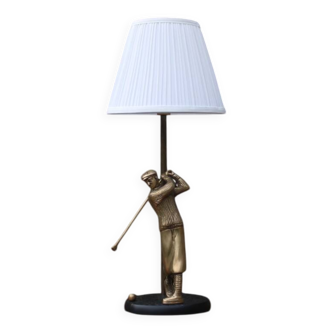 Brass golfer lamp