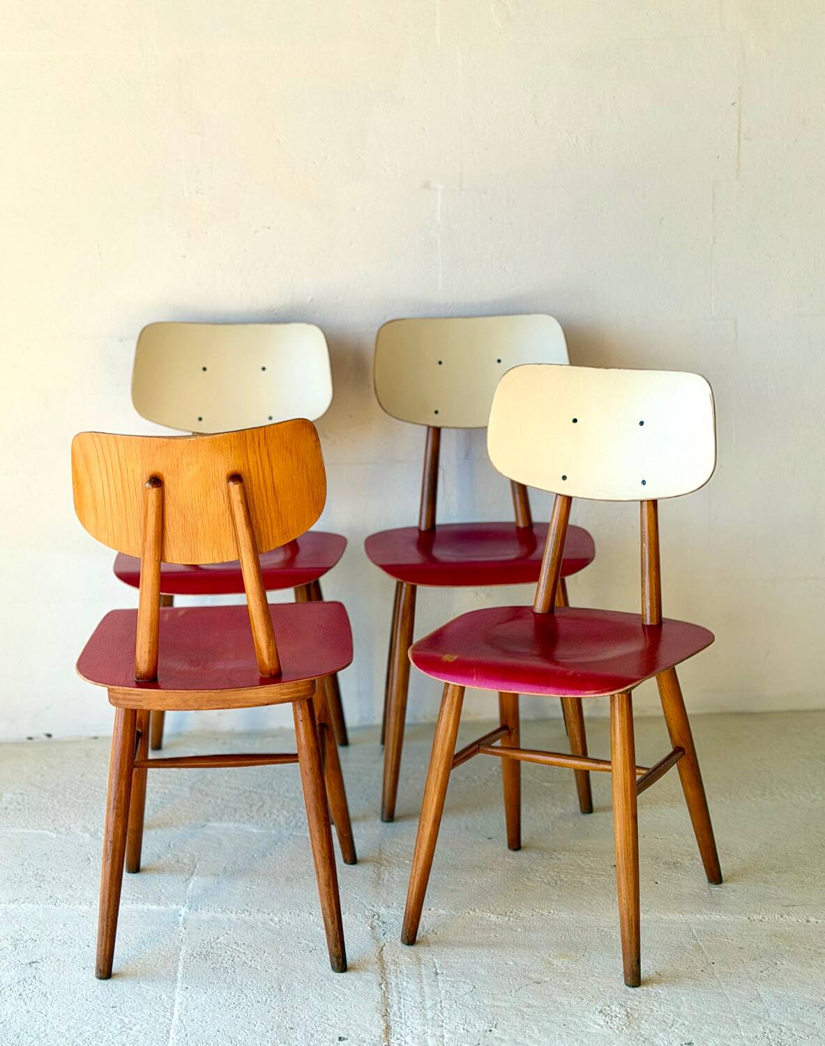 Dining Red Chairs by TON, 1960’