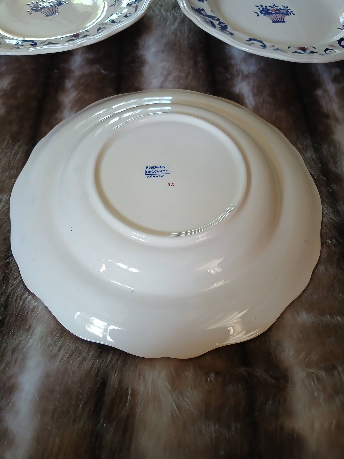 11 assiettes creuses "Rouennais " de Longchamp 