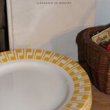 Assiette plate-Faïencerie de Sarreguemines-Liseré jaune d'or