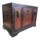 Vintage ethnic wooden chest rectangular shape