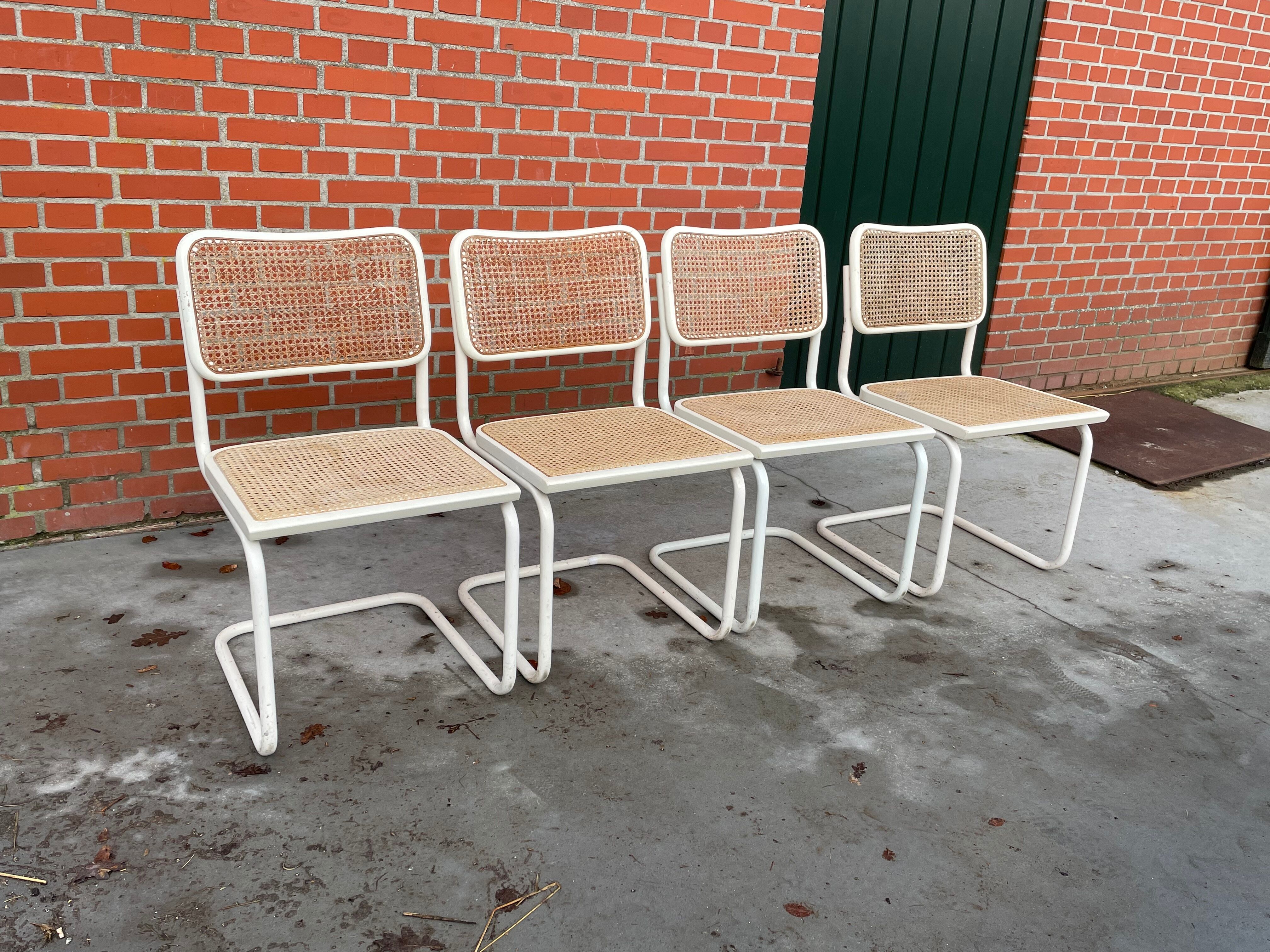 Set of 4 Cesca Model chairs by Marcel Breuer