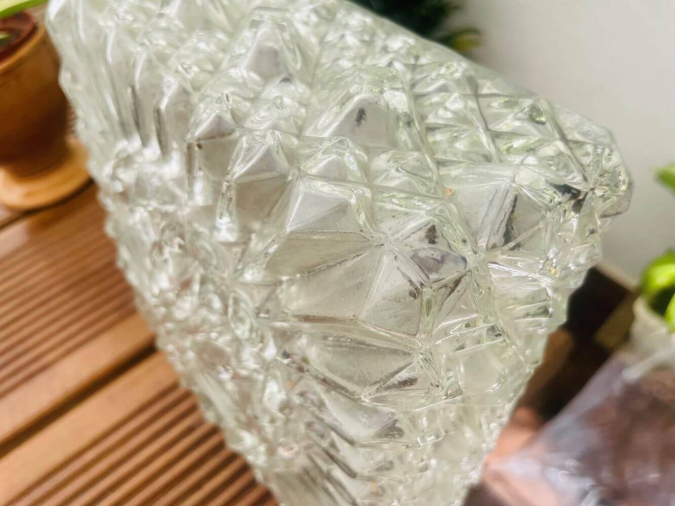 Glass flush mount ceiling or wall light