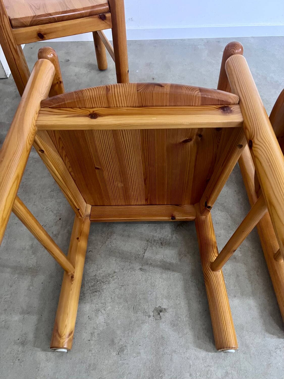 6 old Scandinavian chairs from the 70s solid wood design Reiner Daumiller in solid pine