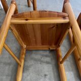 6 old Scandinavian chairs from the 70s solid wood design Reiner Daumiller in solid pine