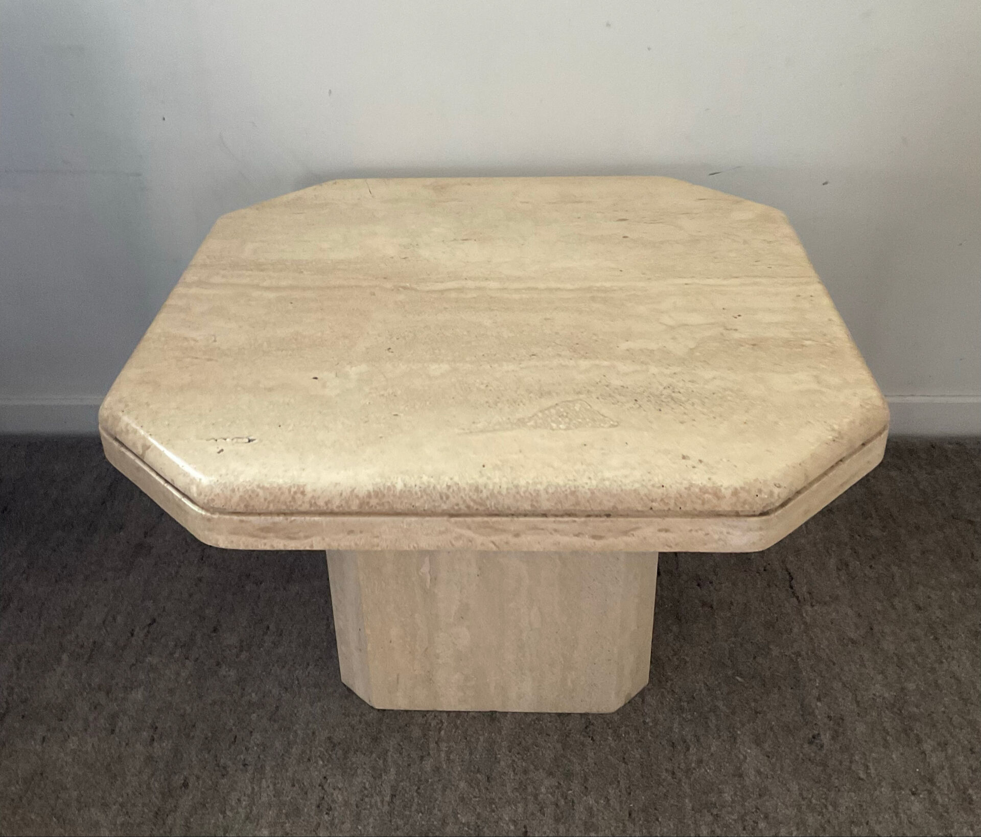 Vintage travertine coffee table from the 1970s.