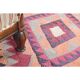 1970s Turkish Oushak Handmade Wool Cotton Pink Runner Rug 95x333