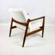 GFM-64 armchair, design by Edmund Homa from the 60s, white boucle