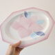 Octagonal dish Niderviller, Magnolia pattern, 1980, vintage