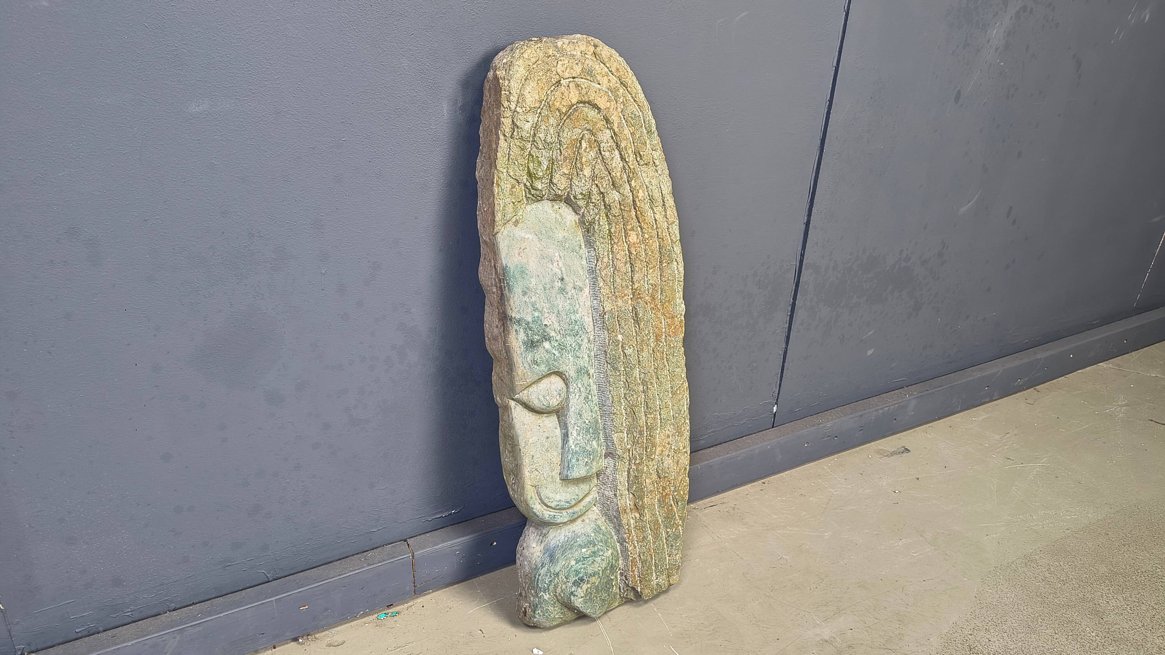 Vintage natural stone sculpture by Peter Munetsi, 1970s