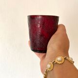 Vintage water glasses in tinted glass