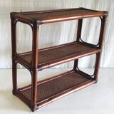 Rattan and cane wall shelf - late 20th century