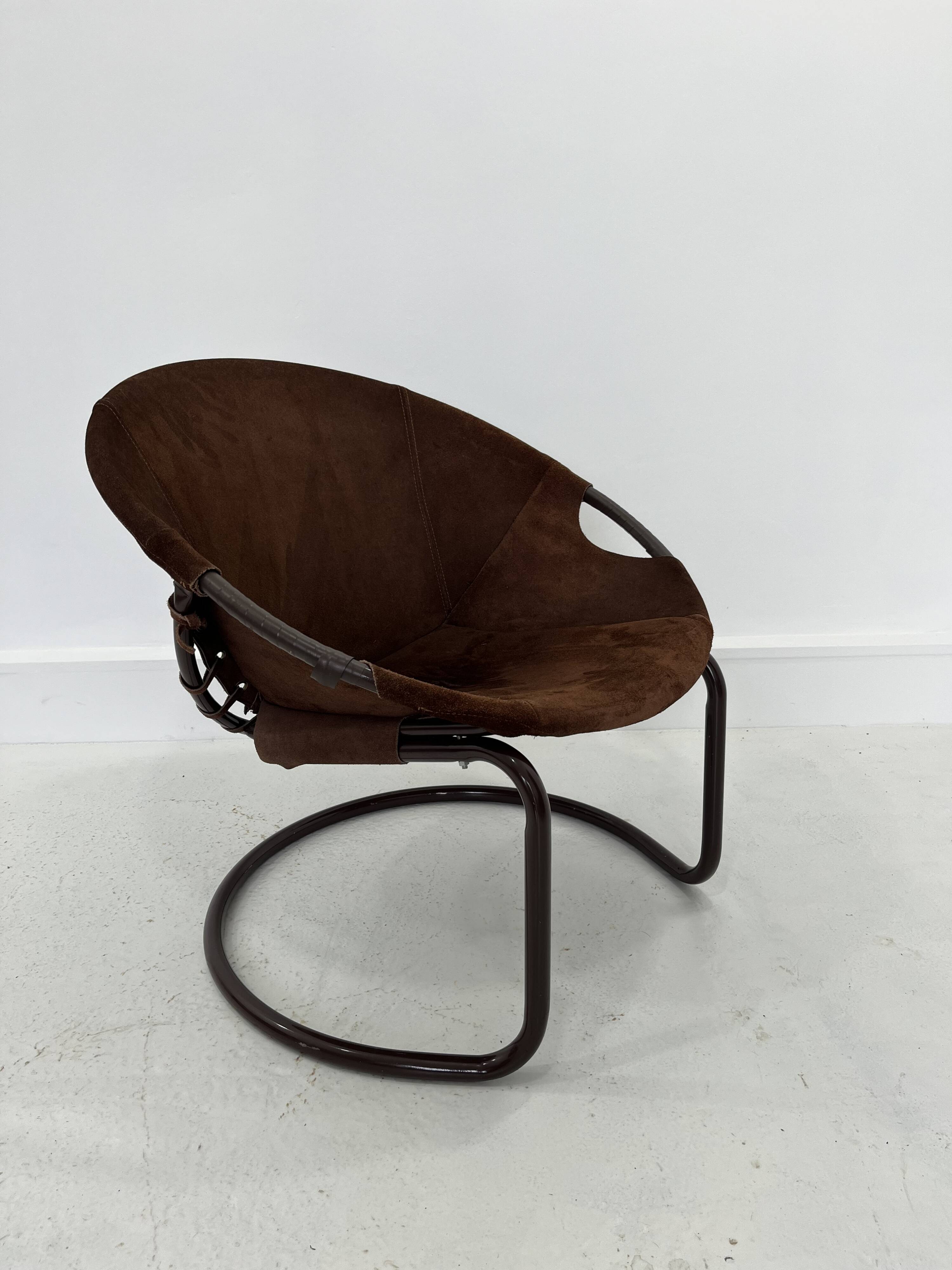 Vintage Suede Ball Chair by Lusch & Co., 1970s