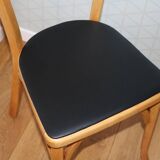 2 chaises Baumann N°19 hêtre clair skai noir