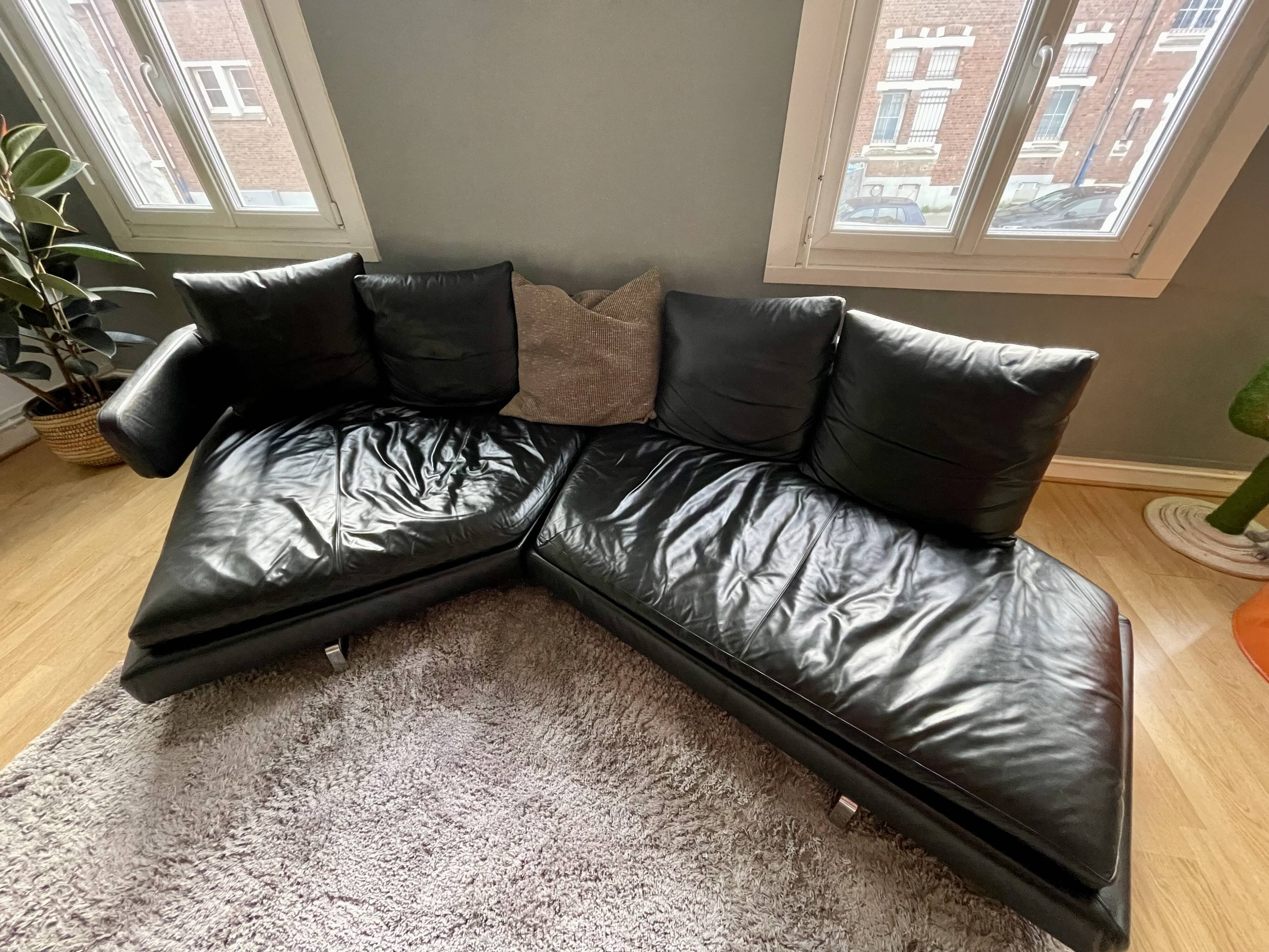 B&b Italia sofa Antonio Citterio Arne black leather