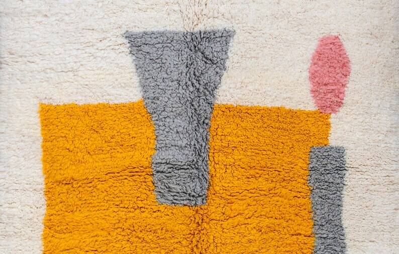 Large handmade pure wool rug, 200 x 300 cm