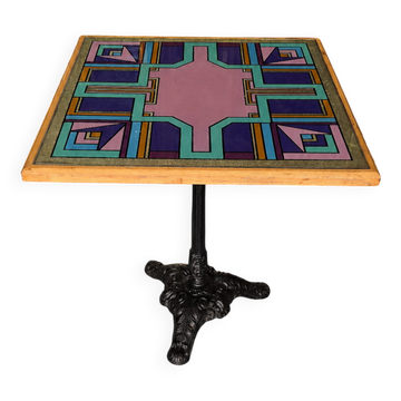 Vintage bistro table with painted top Bing, Cannes, 1990s