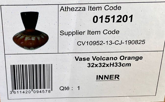 Vase Volcano orange