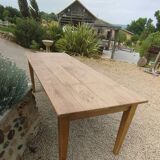 Farmhouse table in natural raw solid oak