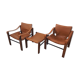 Paire de fauteuils style safari et ottoman "Chelsea", M. Burke pour Arkana, 1970s