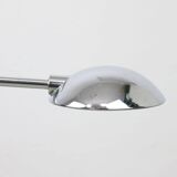 Vintage arc table lamp in white and chrome from meblo, 1980s