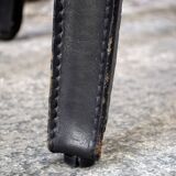 Sedie Lira e Liuto in pelle nera di Mario Bellini per Cassina 1989